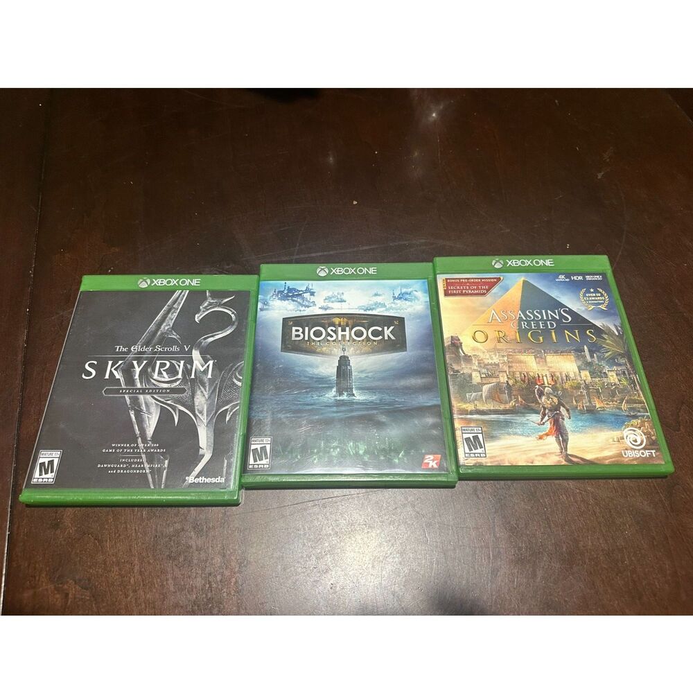Skyrim Special Edition BioShock Collection Assassin's Creed Xbox One Lot